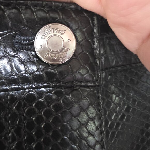 Wilfred Melina Pants Black Faux Leather Snakeskin Size 6 NWOT - Picture 2 of 12